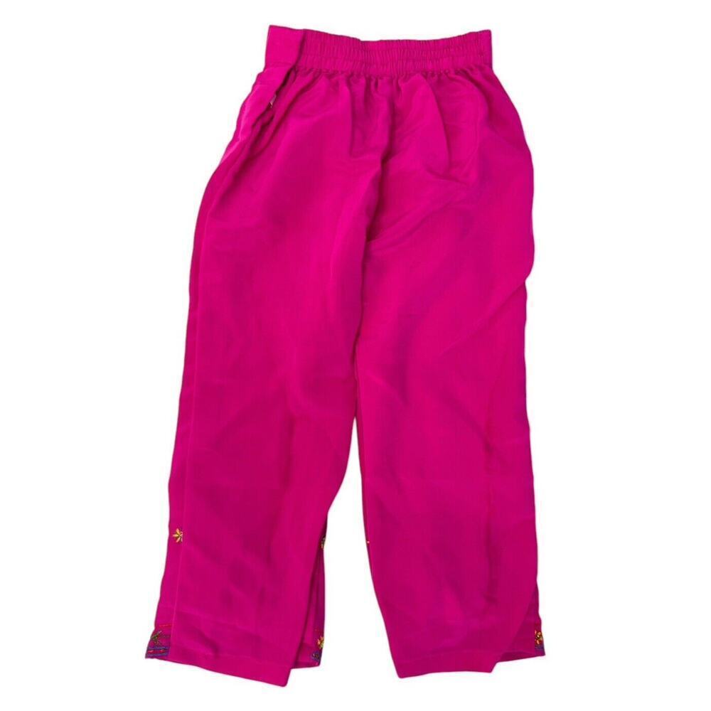 Indian Rhinestone Embroidered Silky Pink Kurta Blouse Pants Set Kids Size 22 2T - Picture 6 of 9